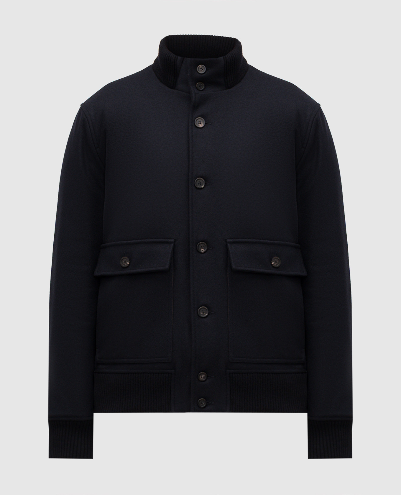 

Blue wool jacket with logo Peserico