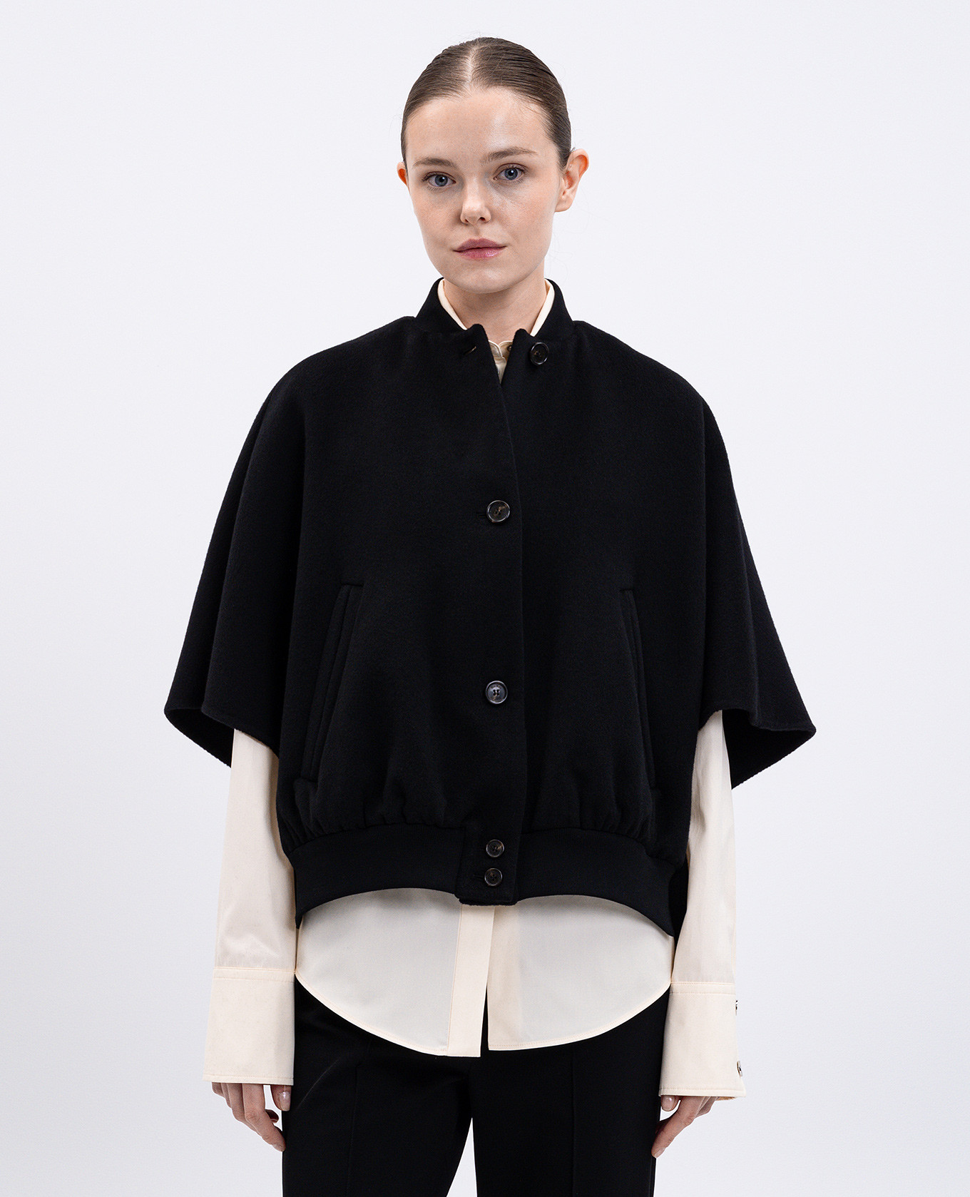 

LETICIA black cashmere poncho Max Mara