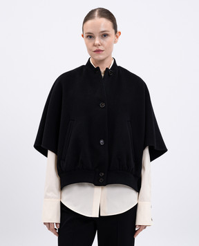 Max Mara LETICIA black cashmere poncho LETICIA
