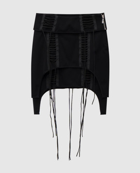 Helmut Lang Black mini skirt with lace-up detail P02HW301