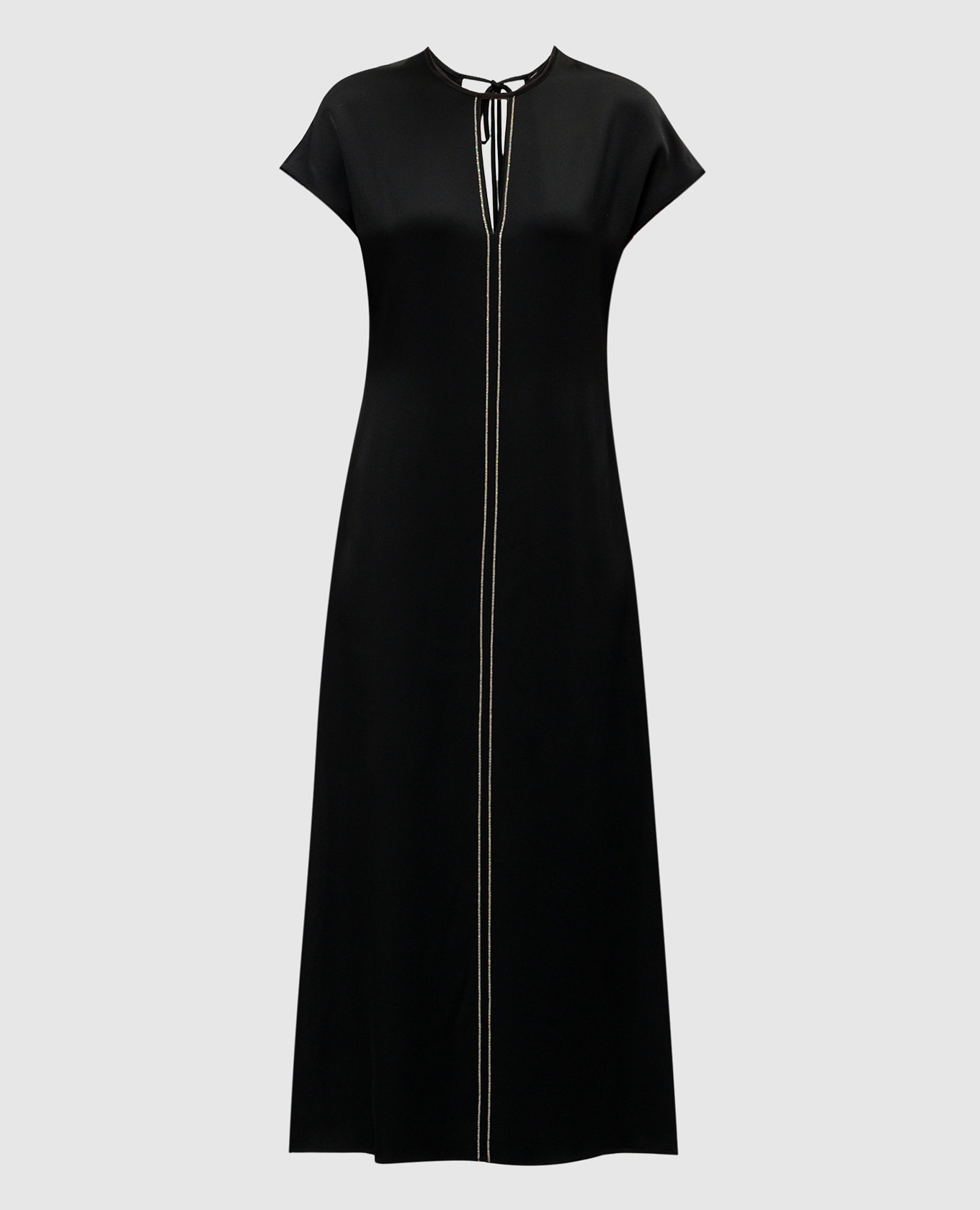 

Black dress with slits with monil chain Peserico
