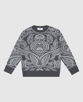 Etro Children's gray sweater made of wool in the VENUS pattern GV9P50W0033810