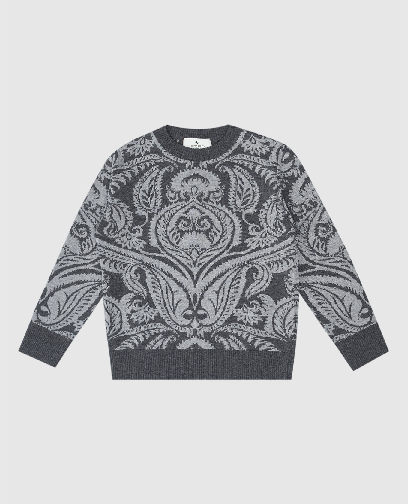 Children's gray sweater made of wool in the venus pattern etro