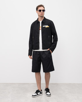 Palm Angels Black jacket with print PMEA295F25FAB001