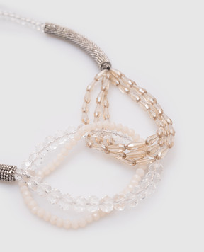 Peserico Silver necklace with monil chain and beads A35473C0CC610