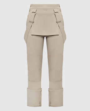 Max Mara Beige TEFRITE pants with logo ADDI1234