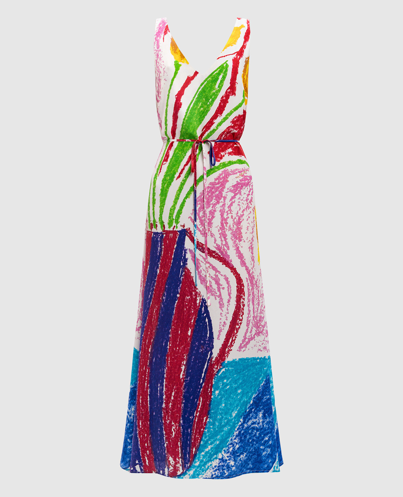 

CLEMENTINE dress made of silk in an abstract print Gary Bigeni, White
