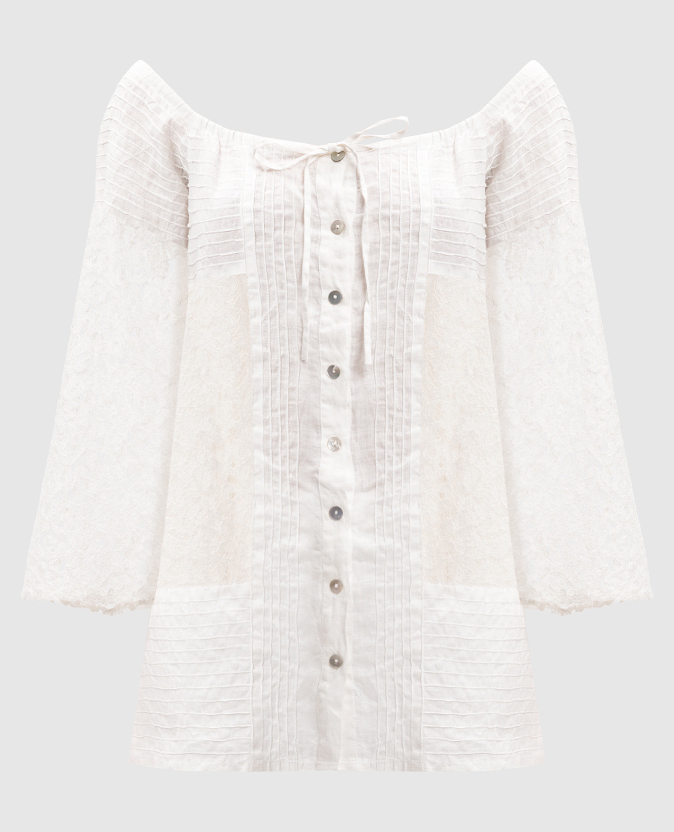 

White linen blouse with lace Temptation Positano