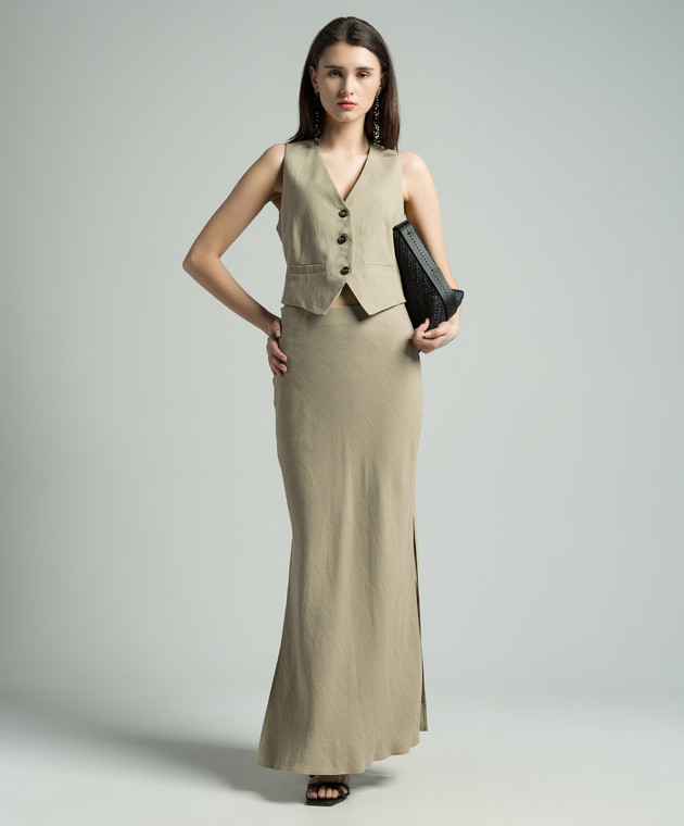 スカート BRUNELLO CUCINELLI Woman Skirt Beige MH126G3396 C3095 Brunello Cucinelli Slit Skirt - Beige - Women | MH126G3396C3095