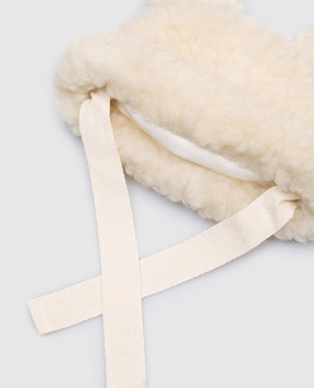 Binibamba Children's white Teddy hat made of merino wool TEDDYHAT