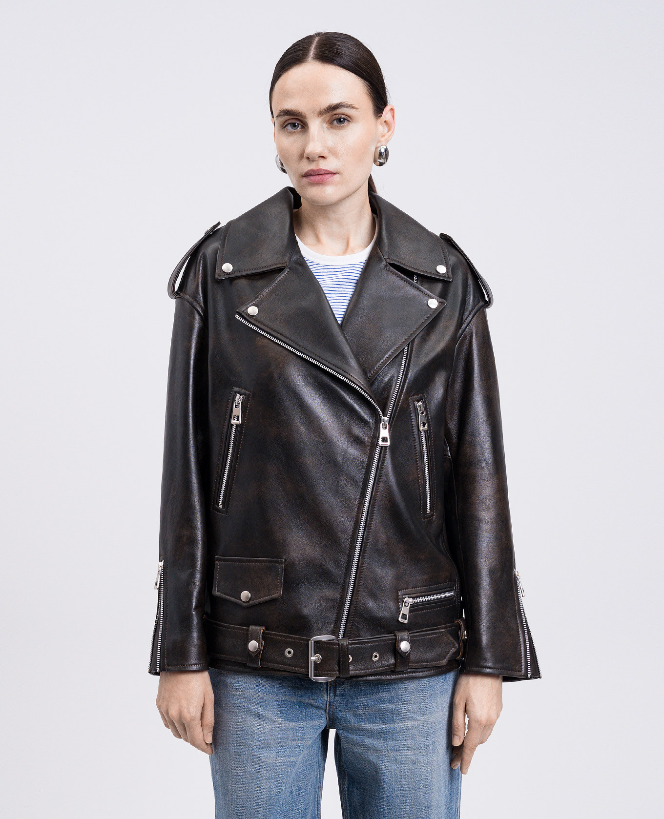 

Brown leather jacket Babe Pay Pls