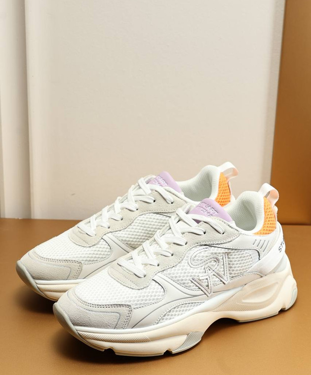 STUART WEITZMAN SH318GYWT 関税送料込 Stuart Weitzman - White SW TRAINER combined sneakers SH318