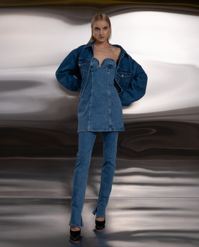 Magda Butrym Blue denim bustier dress DENIM07DRESS117424