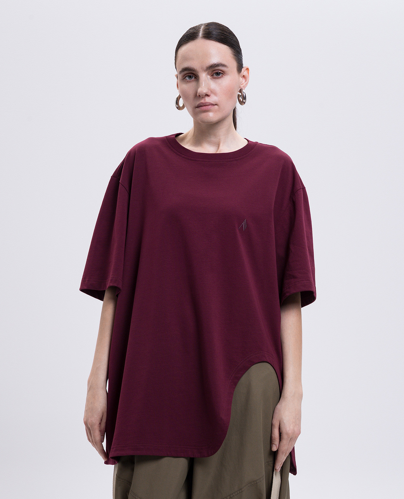 

Burgundy T-shirt with embroidered emblem The Attico