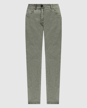 Peserico Green pants with logo P04977T302481