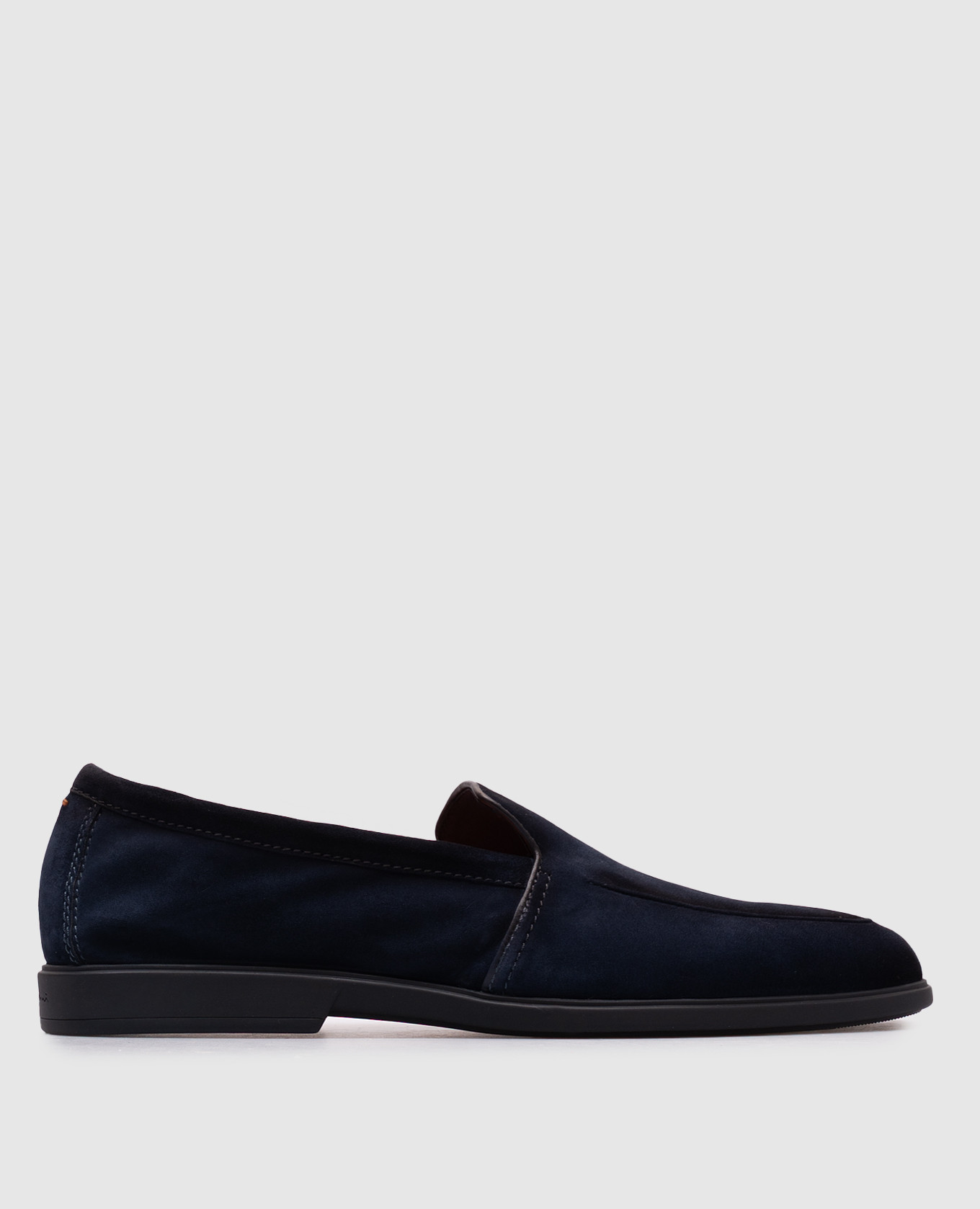 Blue suede loafers Santoni
