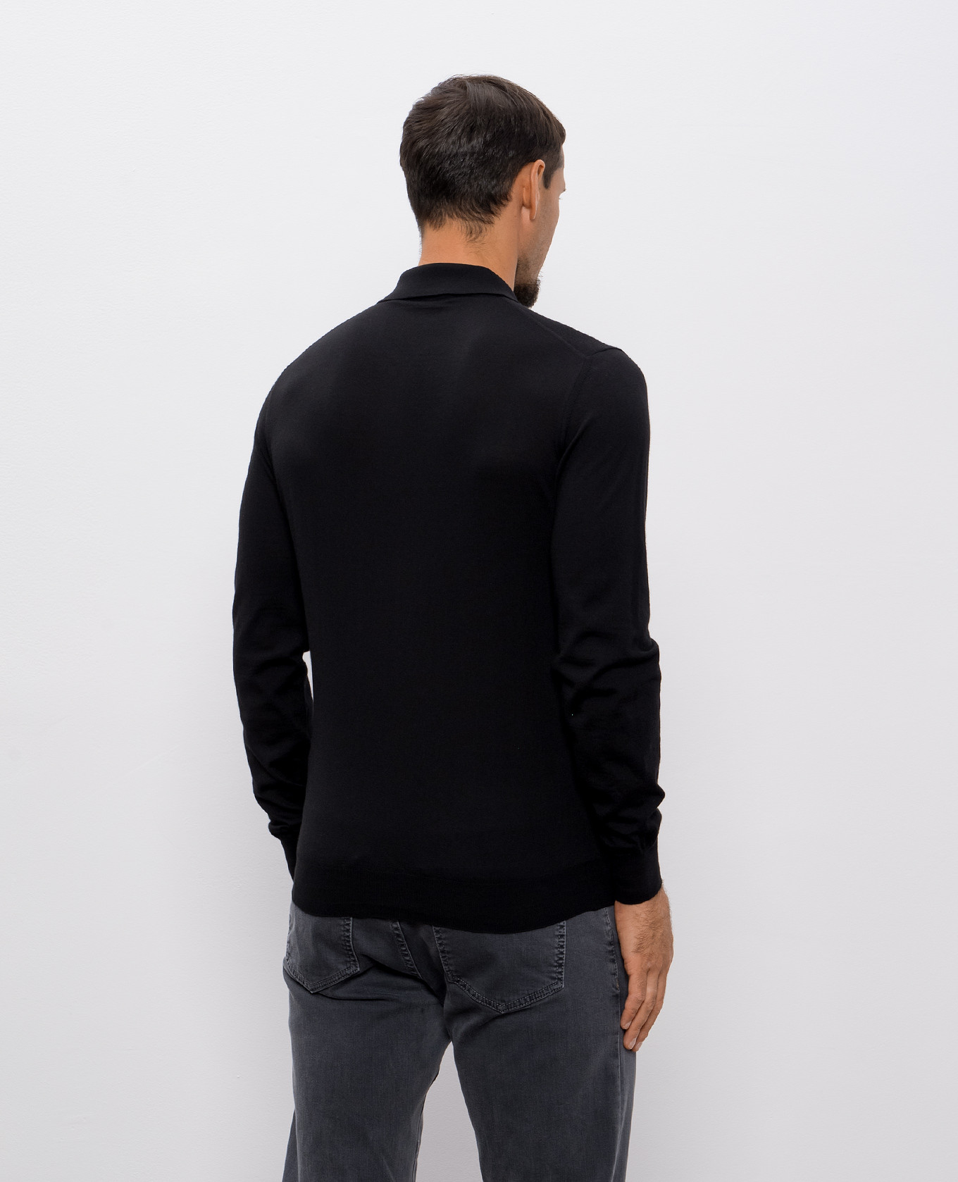 

Black wool polo shirt Enrico Mandelli