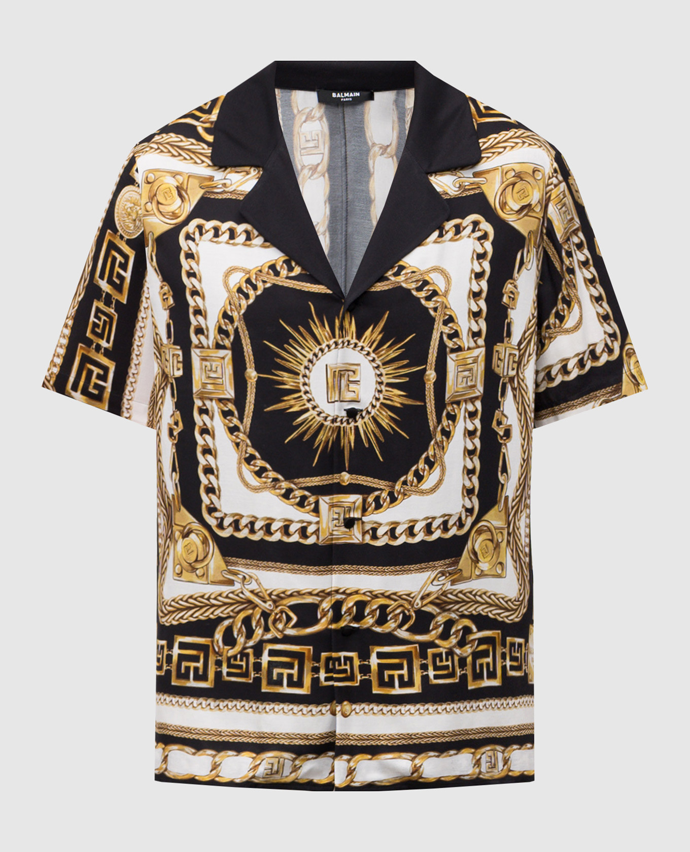 

Black shirt with branded print Balmain