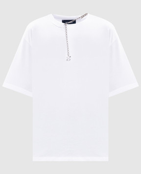 Max Mara Sportmax OBLATO white T-shirt with chain OBLATO