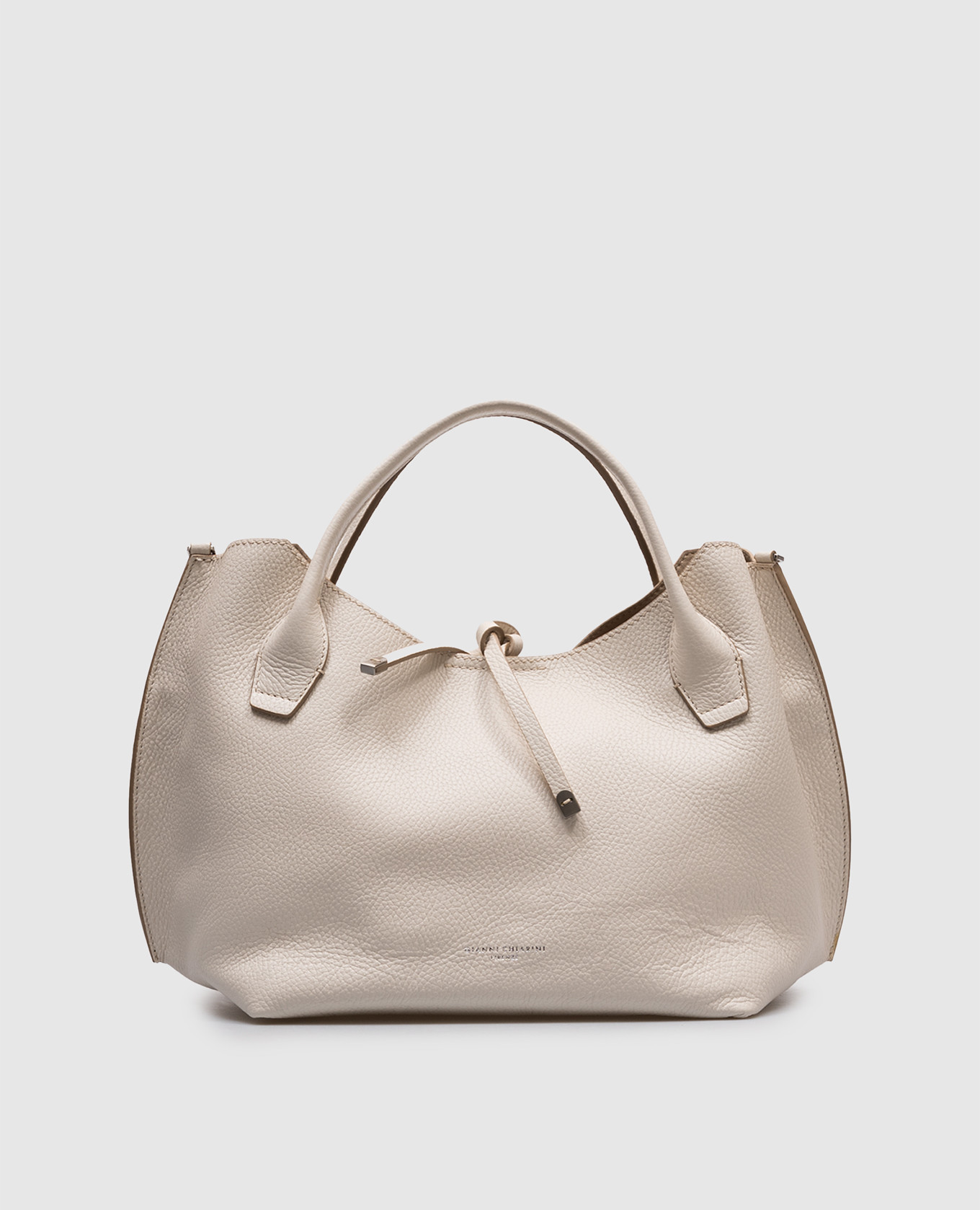 

Beige leather tote bag with logo Gianni Chiarini