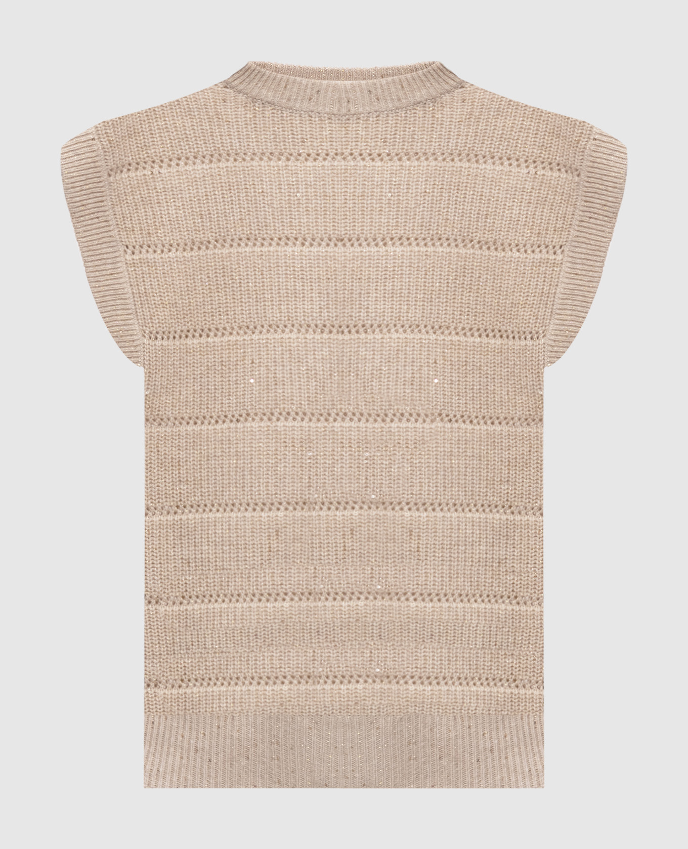 

Beige cashmere and wool vest with lurex Brunello Cucinelli