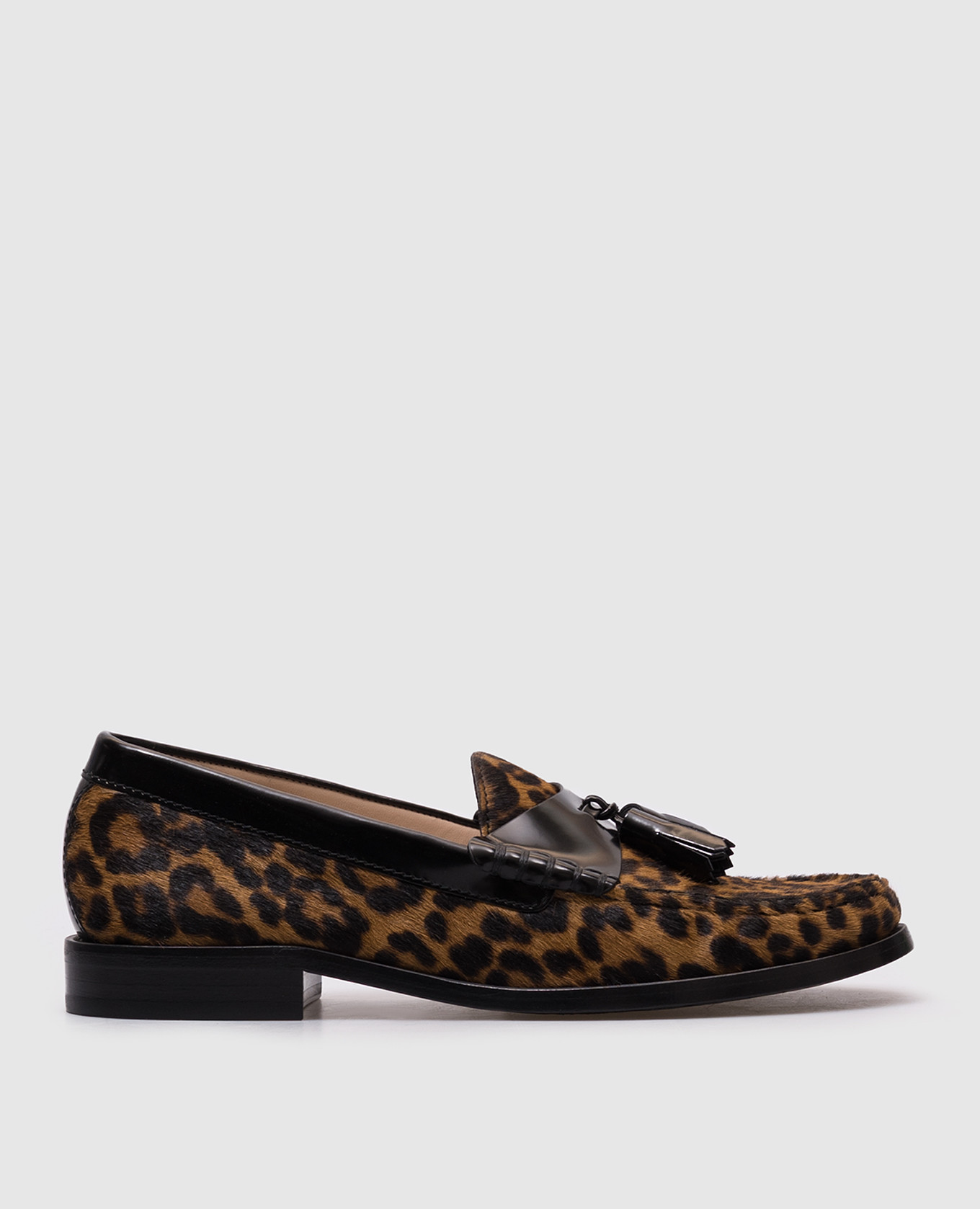 Brown leather LOTTIE loafers in animal print Stuart Weitzman