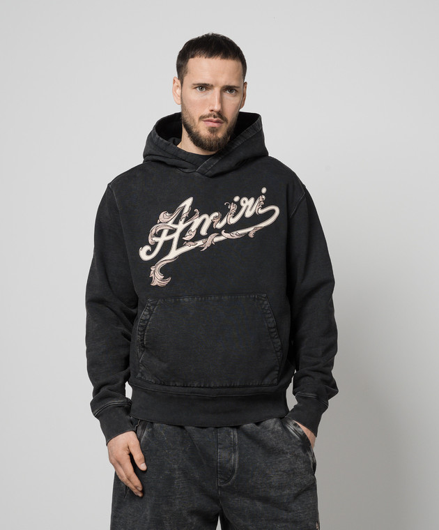 AMIRI - Black hoodie FILIGREE LOGO with print AMJYHD1013