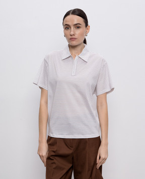 Peserico White striped polo shirt S06169J003044