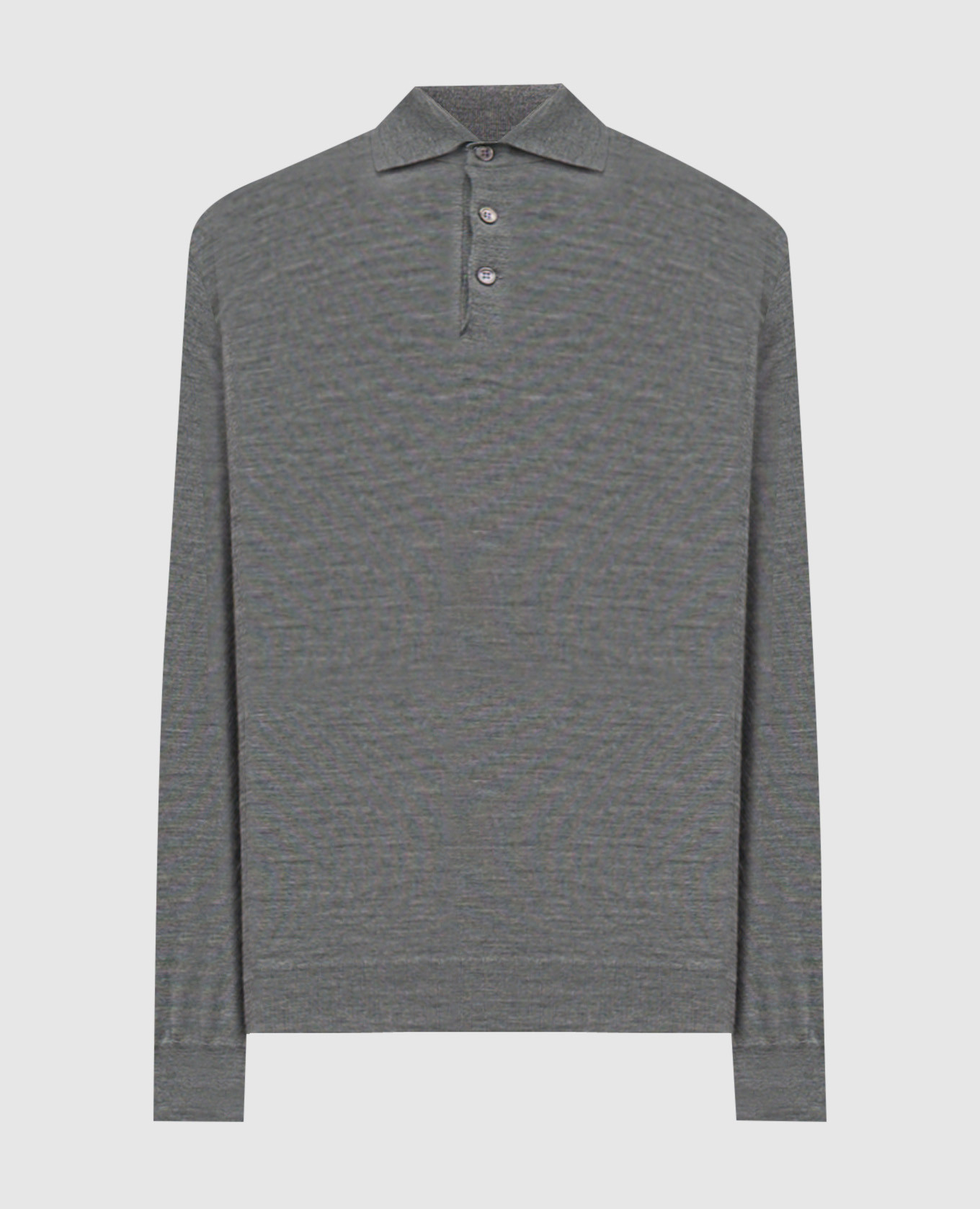 

Grey melange wool and cashmere polo shirt Brunello Cucinelli