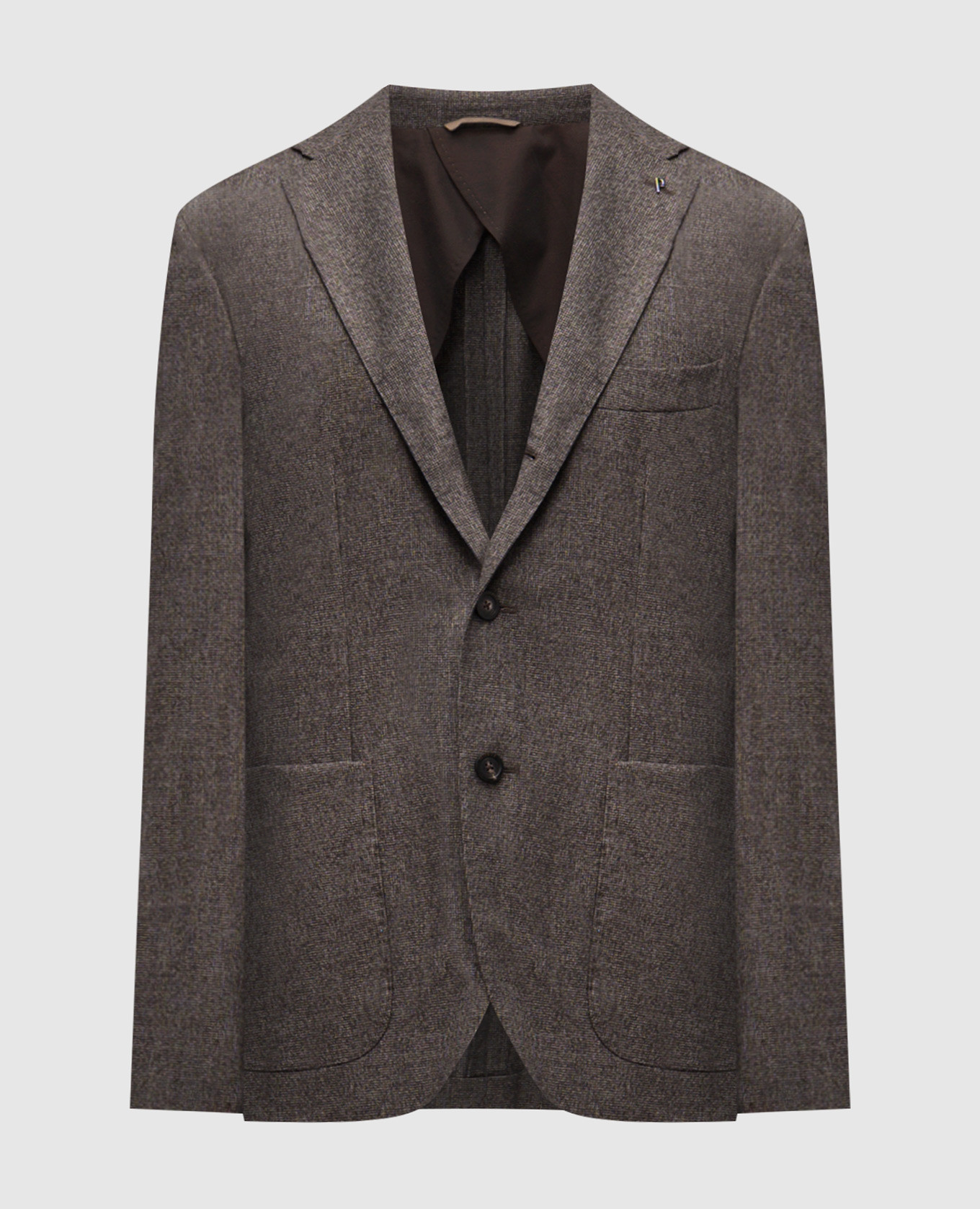 Brown patterned wool jacket Peserico
