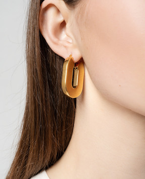 Jil Sander Golden earrings with logo engraving J11VG0080P4877