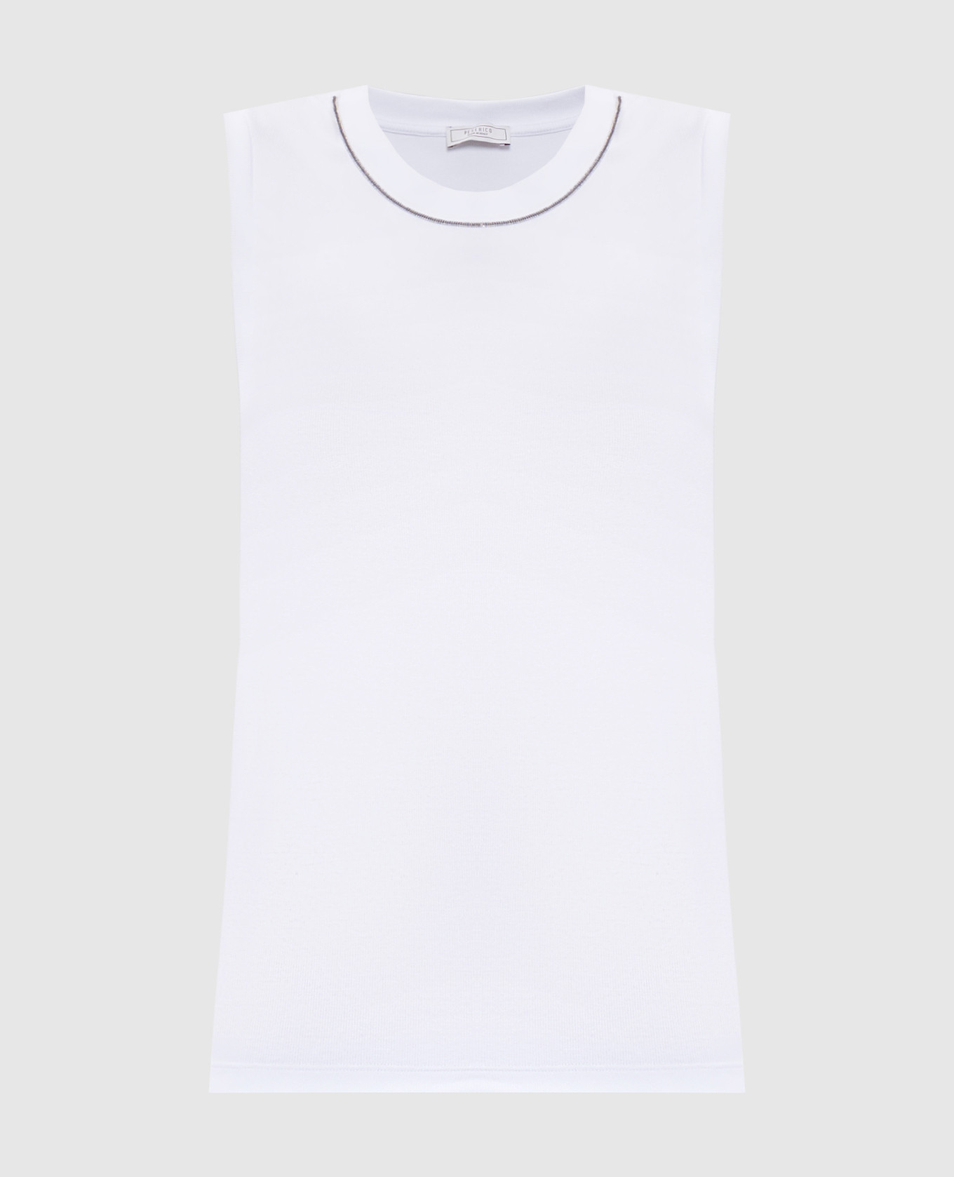 

White ribbed top with monil chain Peserico