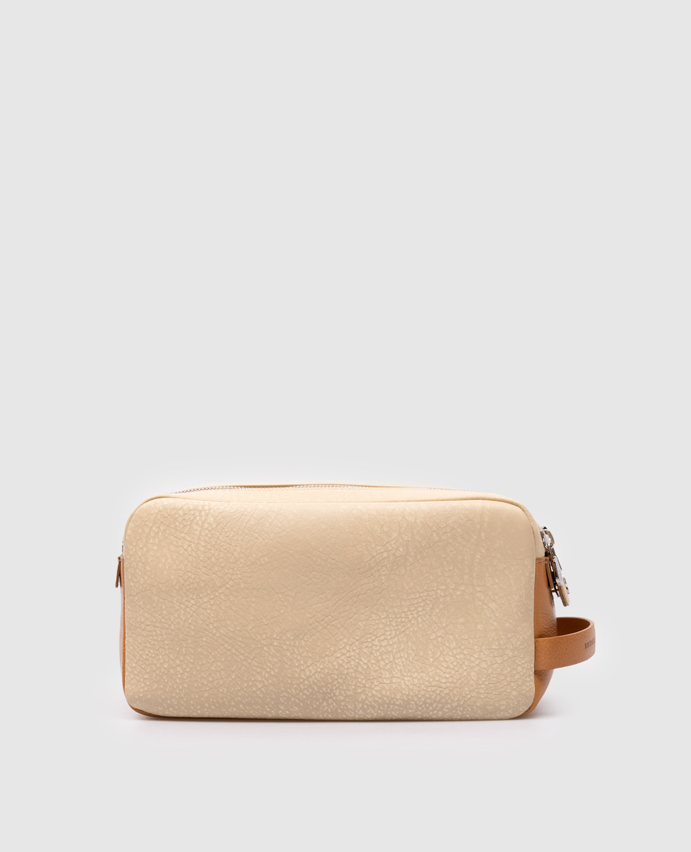 

Beige leather toiletry bag with logo Brunello Cucinelli