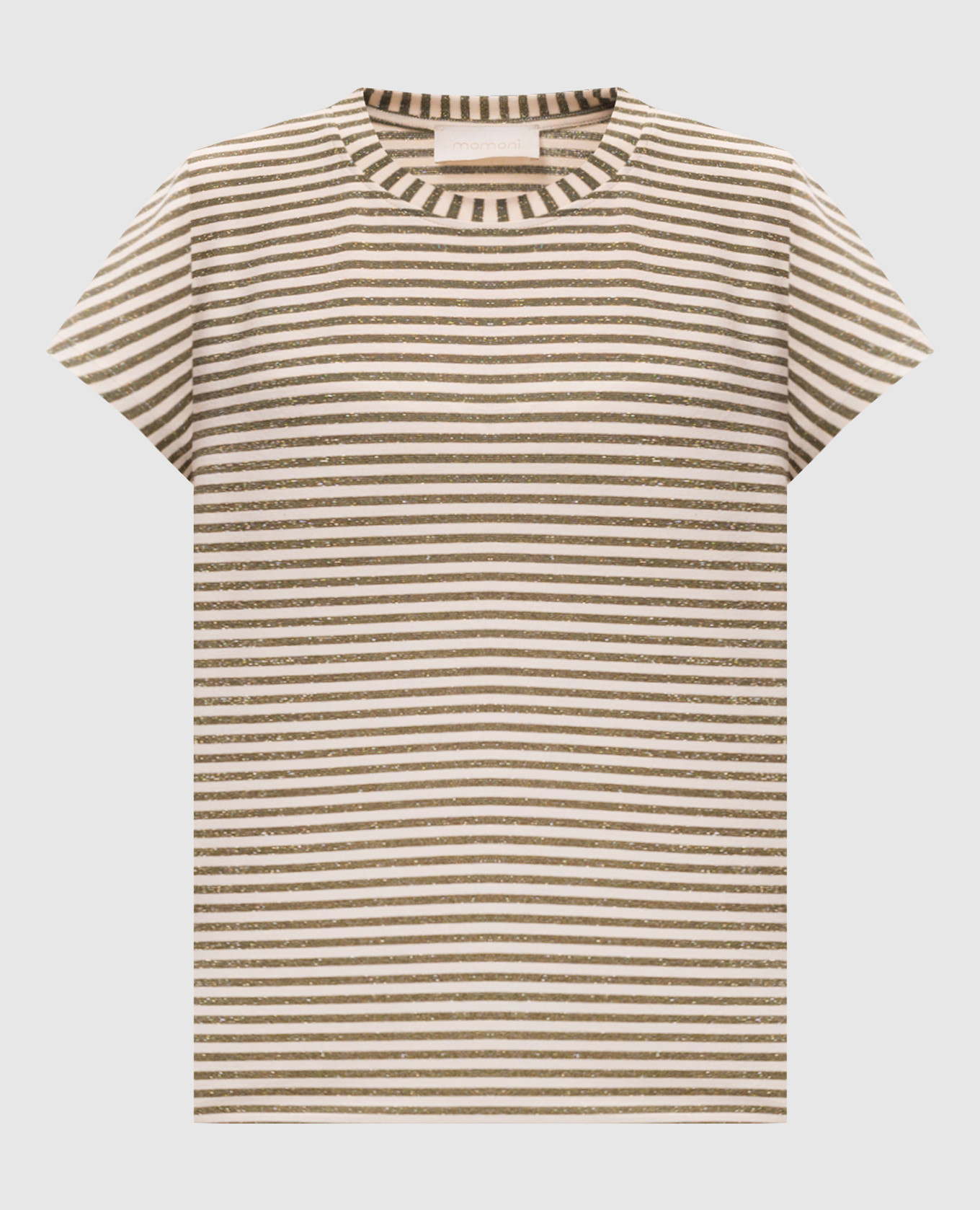 

PAWA green striped lurex t-shirt Momoni, Beige