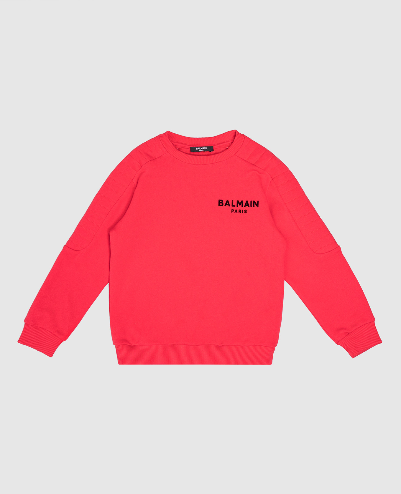 Children's red sweatshirt with textured logo balmain