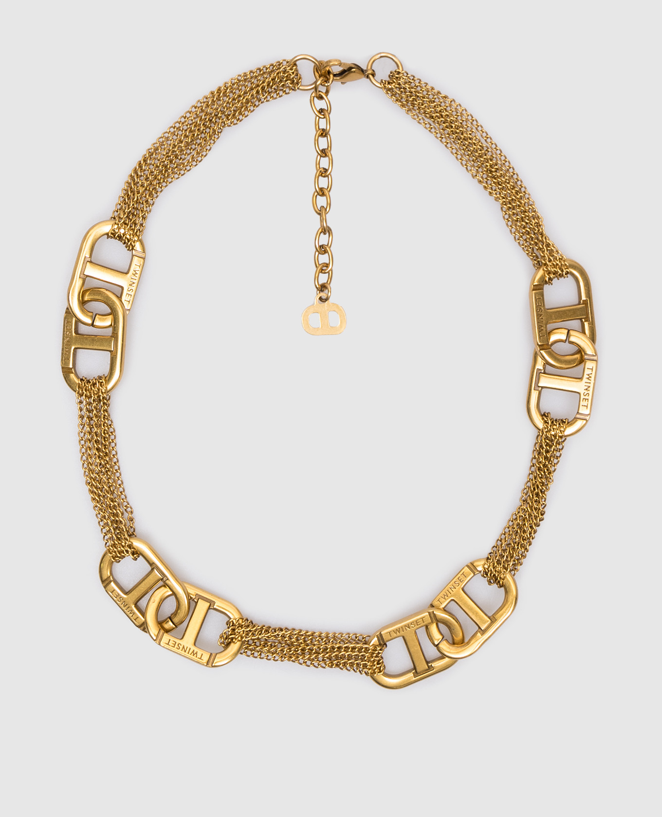 

Oval T logo necklace in gold Twinset, Golden