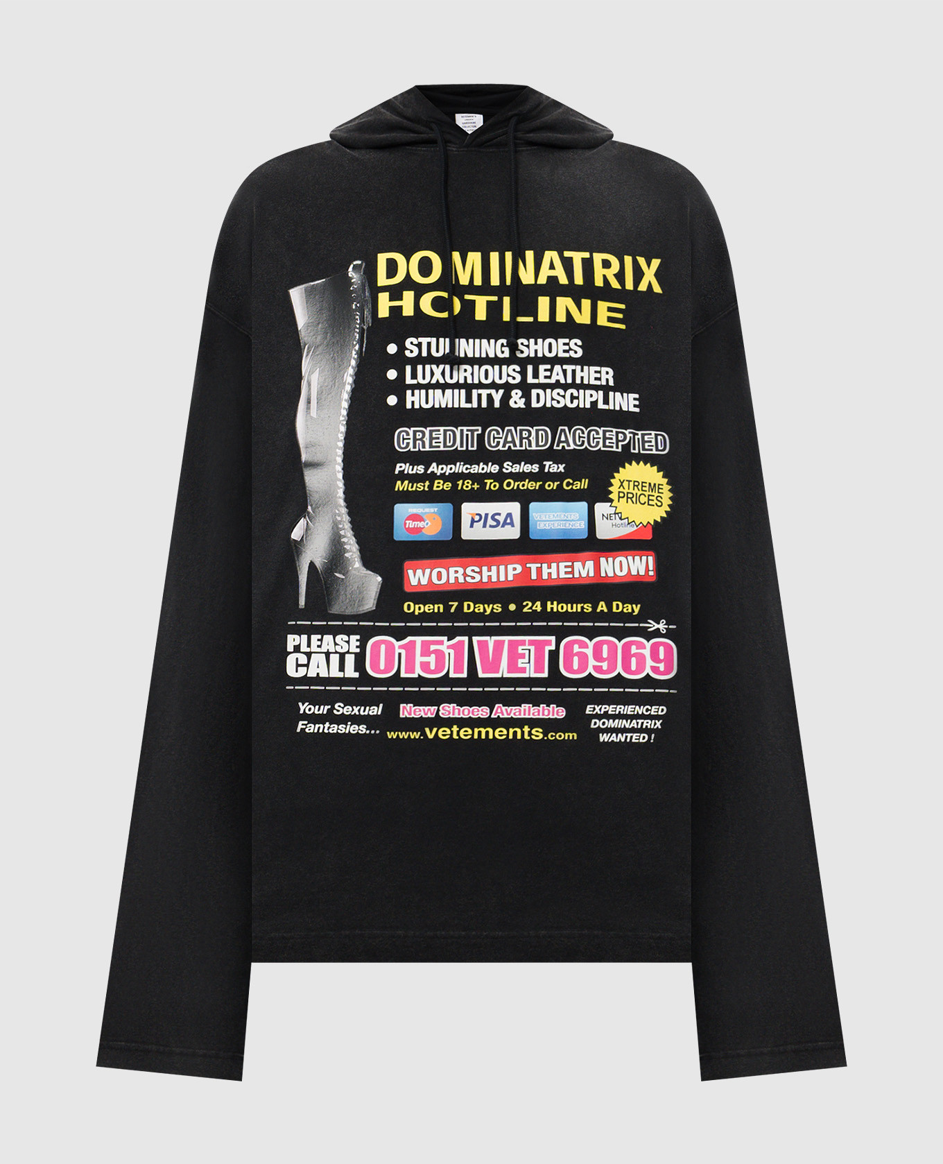 

Black hoodie with print Vetements