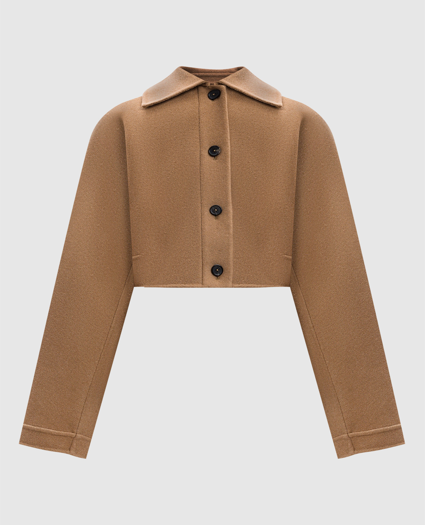 Sue cropped wool coat in brown khaite
