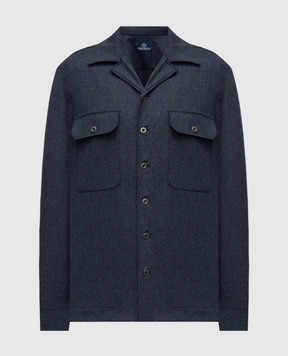 Scissor Scriptor Quinto blue wool and cashmere shirt QUINTOT127113