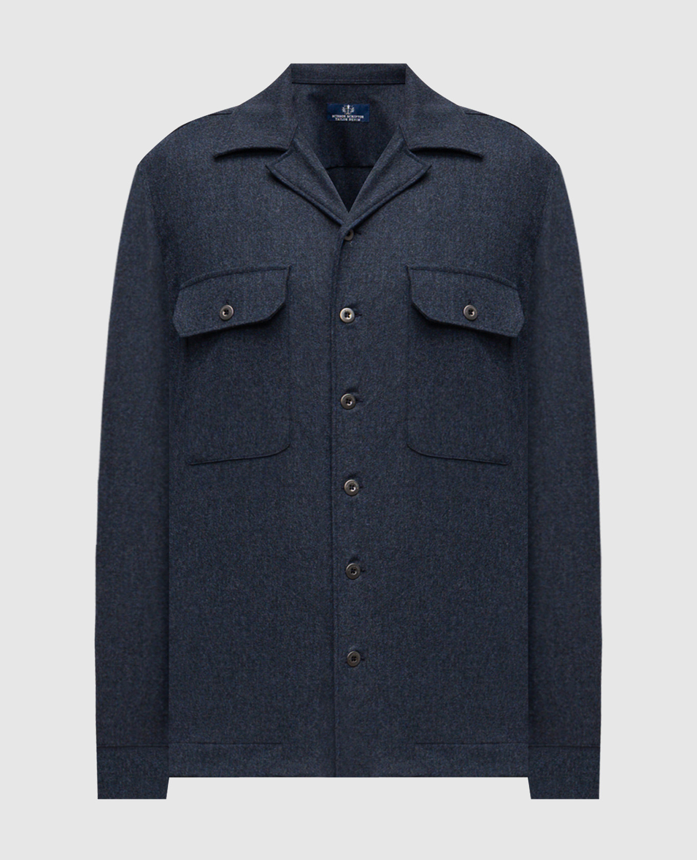 Quinto blue wool and cashmere shirt Scissor Scriptor