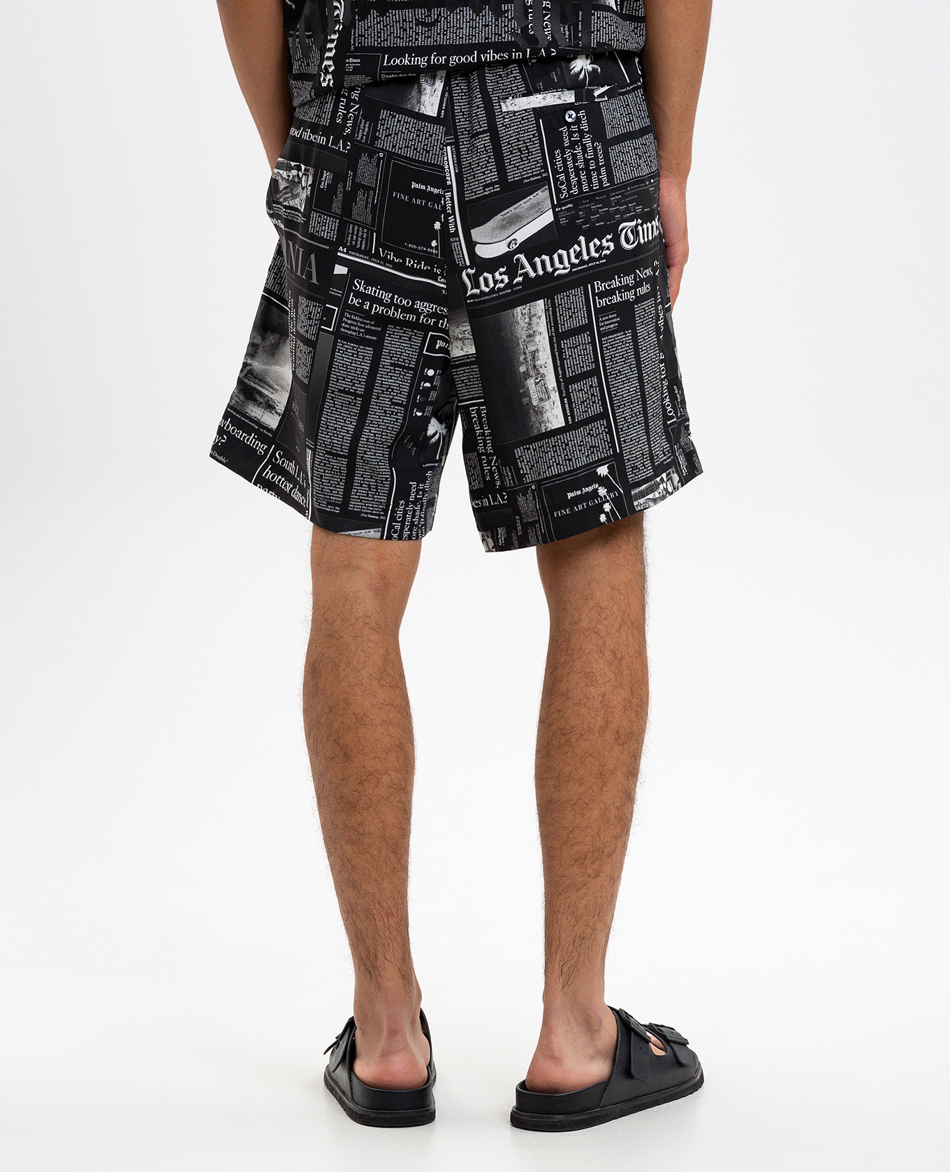 Black shorts with logo print Palm Angels 4