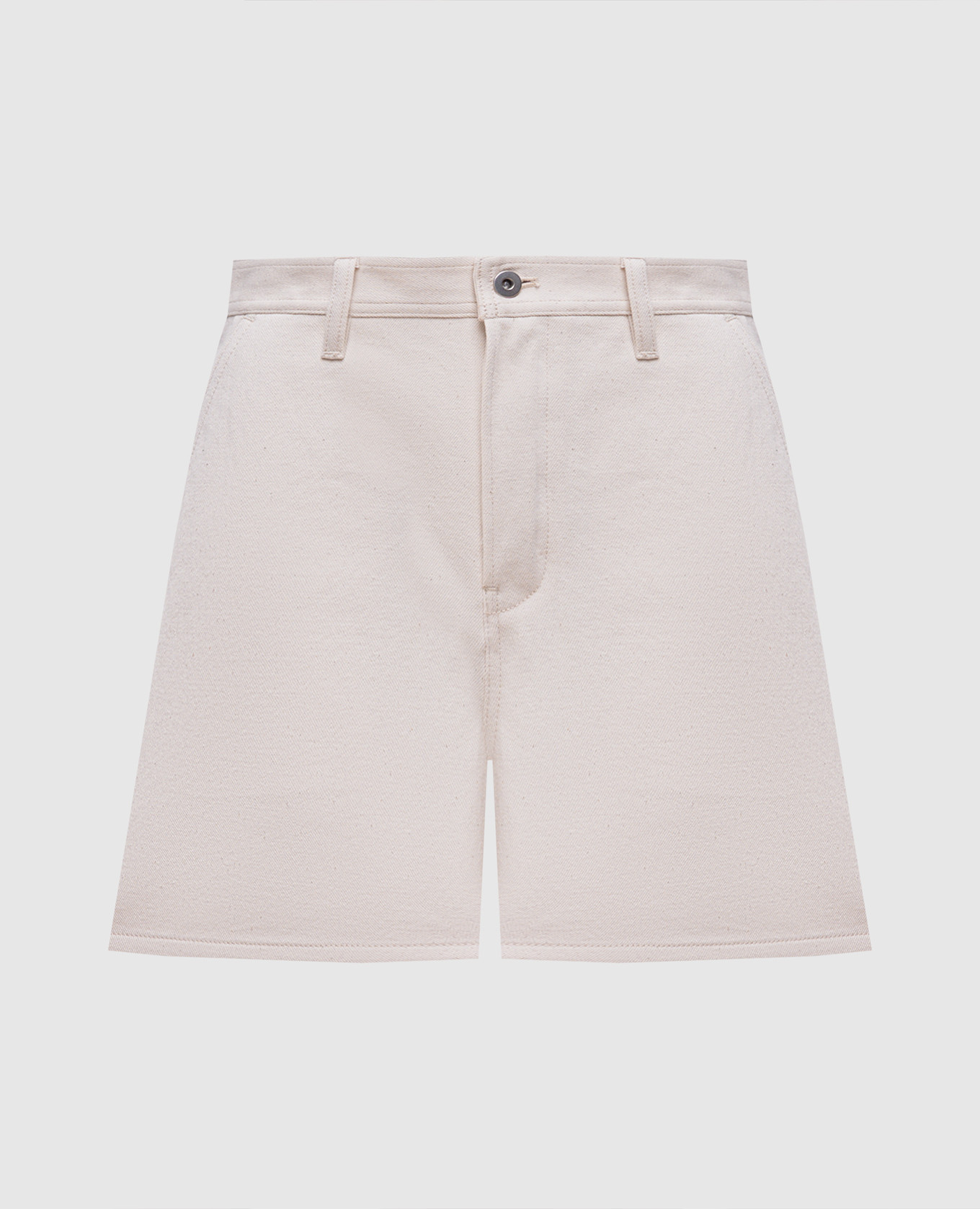 

Beige denim shorts with logo patch Jil Sander