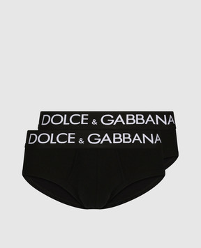 Dolce&Gabbana Set of black briefs with logo M9D69JONN97