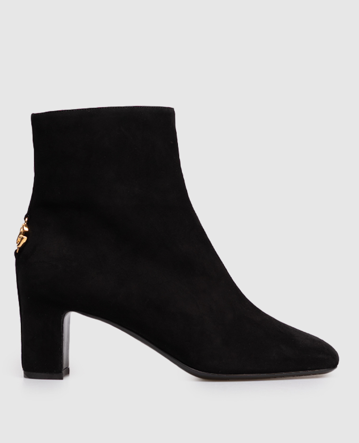 Black suede ankle boots with logo Dolce&Gabbana