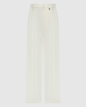 Giuseppe Di Morabito Milano Beige wool trousers with logo 02PSPA07302229