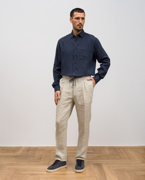Sease Blue hemp fiber shirt SI030TN359