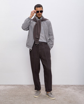 Brunello Cucinelli Gray wool polo shirt MM6701301F