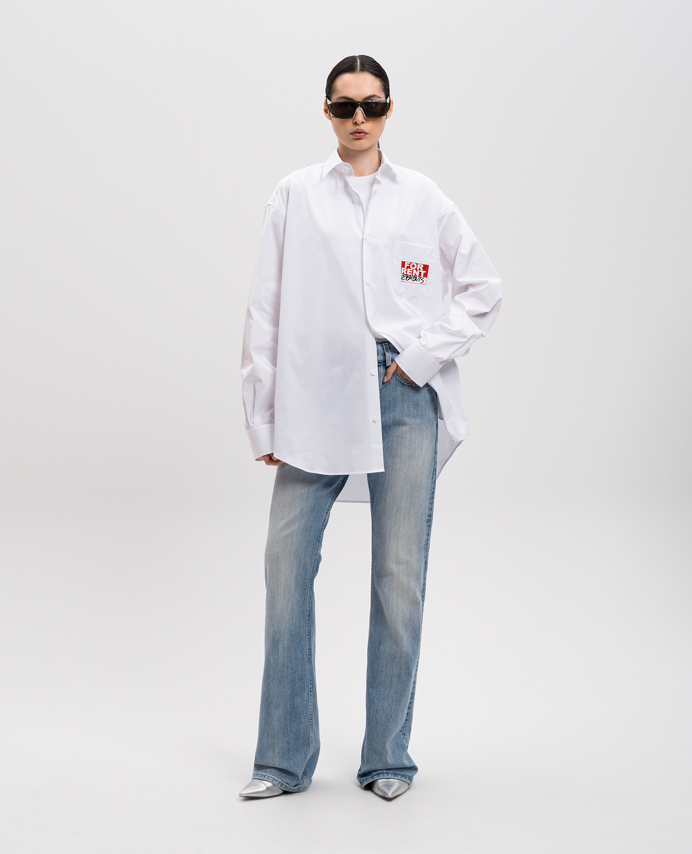 

White shirt with logo print Vetements