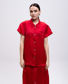 Khaite Keefe red silk blouse 23833002