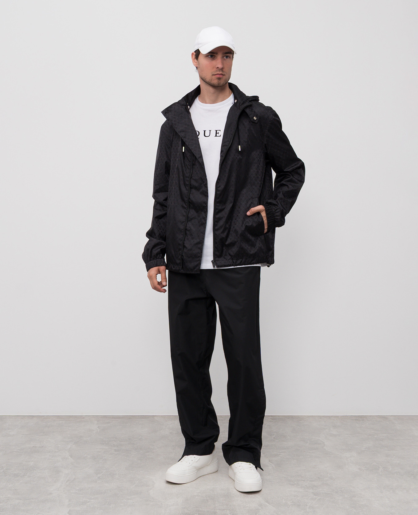 

White T-shirt with textured logo Alexander McQueen
